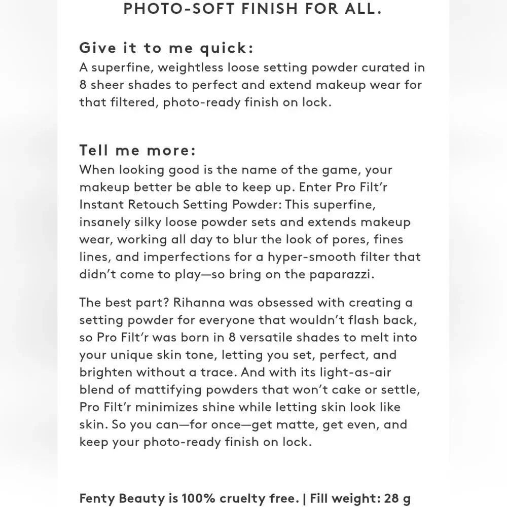 Fenty‎ Beauty Pro Filt'r Instant Retouch Setting Powder